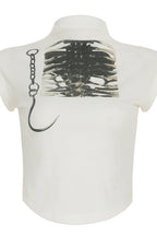 Graffiti Printed Cropped Slim T-shirt image 5