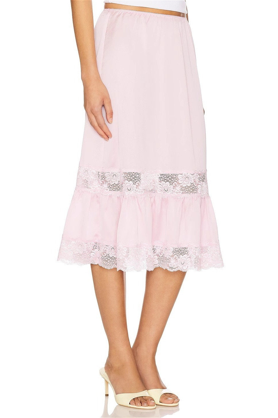 Lace Trim Ruffled Patchwork Casual Skirt image 5