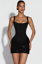 Hip Wrapped Sequin Spliced Mini dress image 4