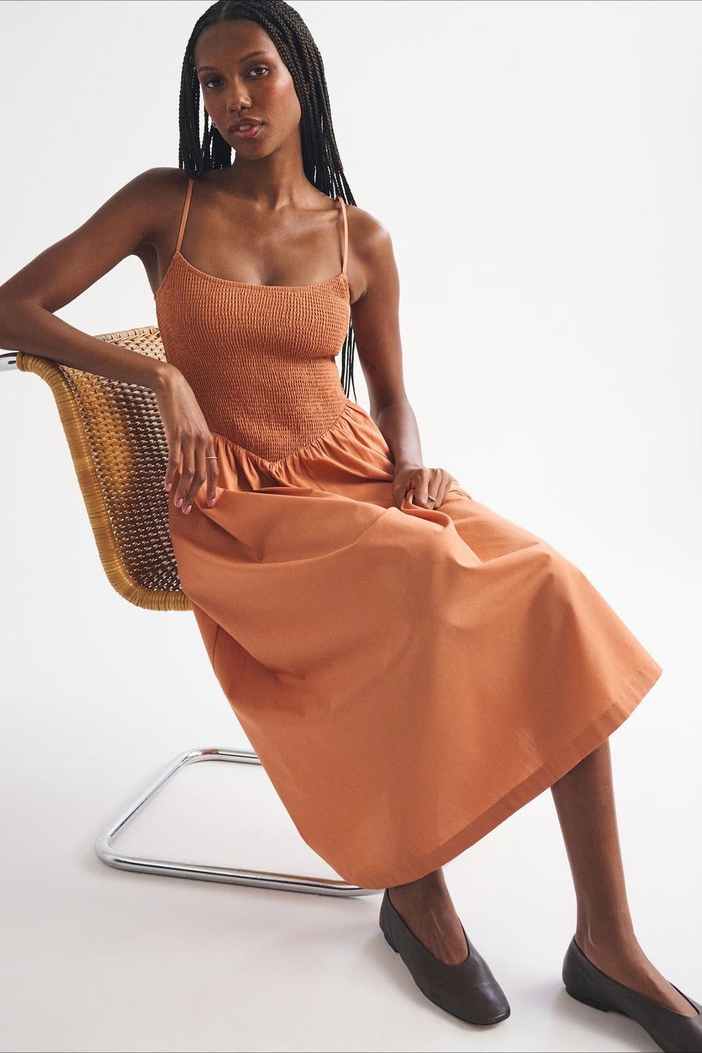 Striped Pocket A-Line Printed Midi Dress image 14