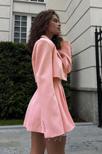 Mini Skirt with Lapel Blazer Two Piece Set image 12