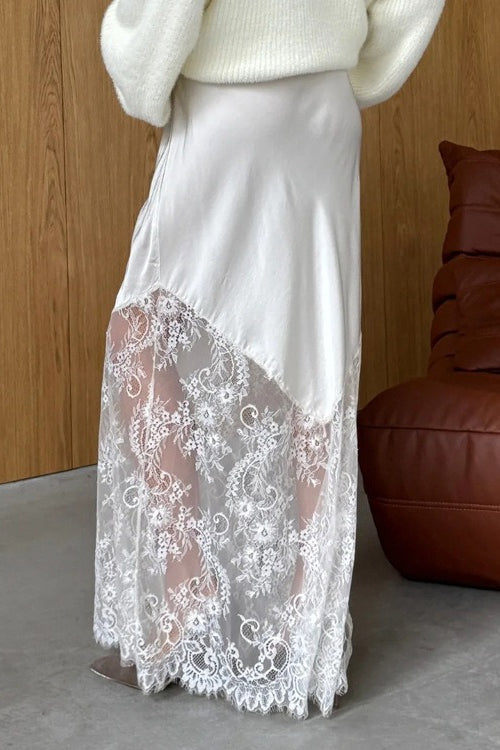 Lace Patchwork Sheer Bodycon Skirt image 3