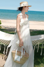 Halter Elegant Slim 3D Floral Maxi Dress image 2