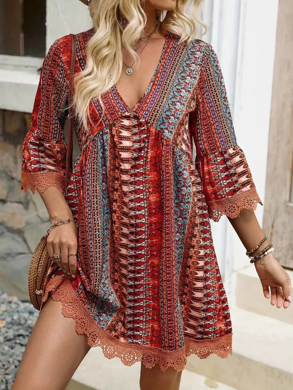 Adeline Lace V-Neck Dress styled for Avrienne