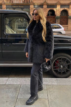 Solid Eco Faux Fur Coat image 4