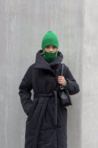 Long Stand Collar Relaxed Quilted Puffer Jacket image 22