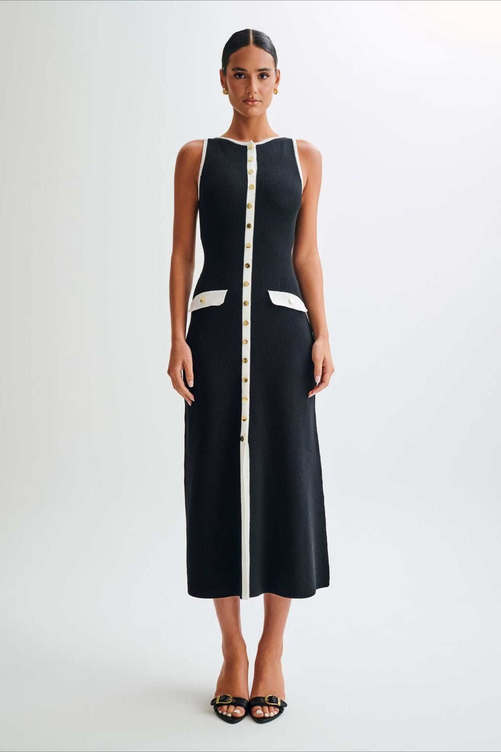 Knit Sleeveless Bodycon Sweater Dress image 3