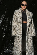 Leopard Print Faux Fur Long Coat image 1