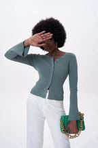 Flare Sleeve Button Cardigan image 3