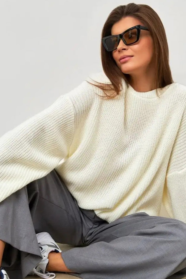 Solid Knit Crewneck Pullover Sweater image 9