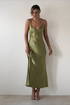 Satin Backless Tie Party Dress image 13