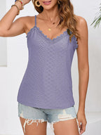 Elodie Lace Cami detail view styled for Avrienne