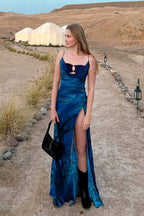 Floral Cowl Neck Split Strap Maxi Dress image 1