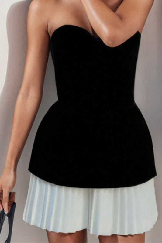 Pleated Bustier Cocktail Dress image 2