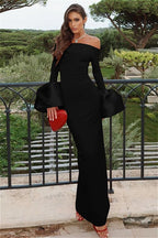 Off Shoulder Puff Sleeve Maxi Dress image 6