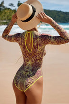 Sexy Long Sleeve Rash Guard One Piece Swimwear image 2