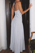 Lace Square Neck Polka Dot Cami Maxi Dress image 4