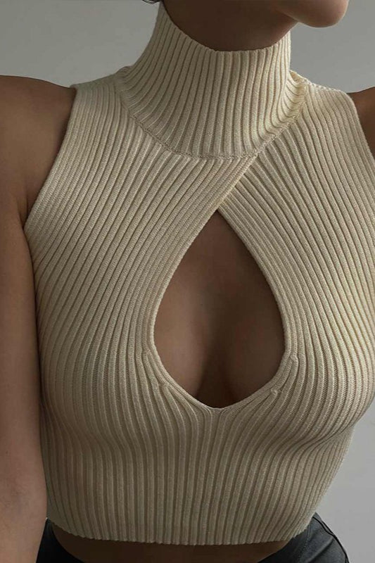 Ribbed Cutout Knit Top image 1