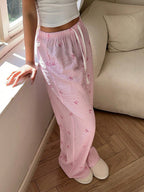 Striped Wide Leg Drawstring Pant image 3