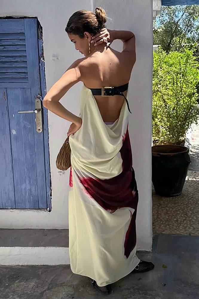 Backless Loose Maxi Floral Dress image 4