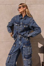 Vintage Classic Collared Denim Jacket image 2