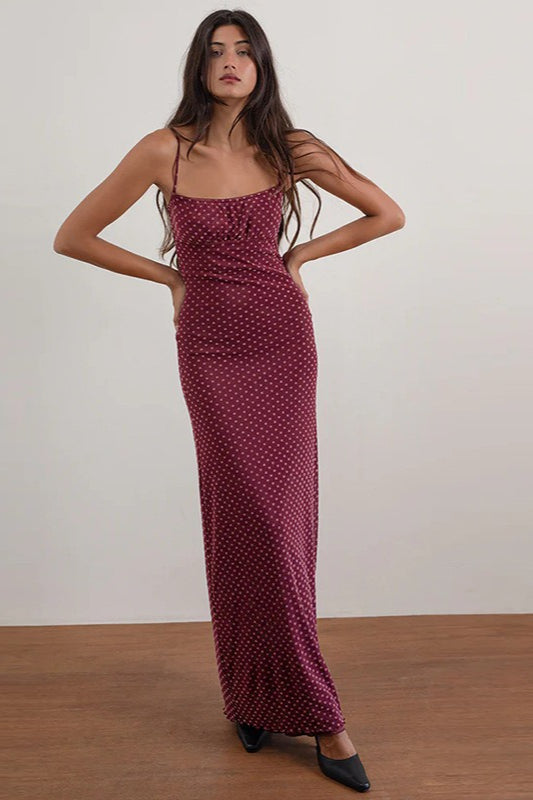 Sexy Backless Polka Dot Cami Maxi Dress image 1