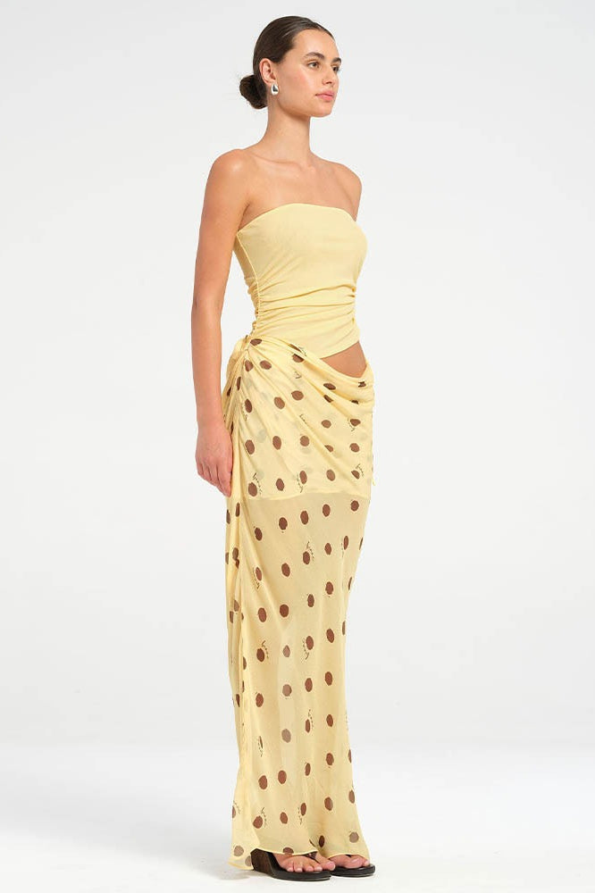 Sexy Strapless Polka Dot Patchwork Slim Maxi Dress image 5