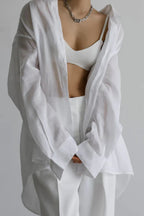 Vintage High-End Collared Loose Fit White Blouse image 2