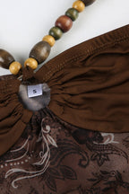 Vintage Bead Asym Hem Mesh Halter Top image 5