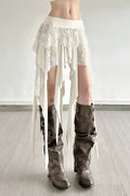 Chic Color Block Drape Tie Asymmetric Skirt image 2