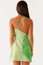 Sexy Printed Cowl Neck One Shoulder Mini Dress image 13