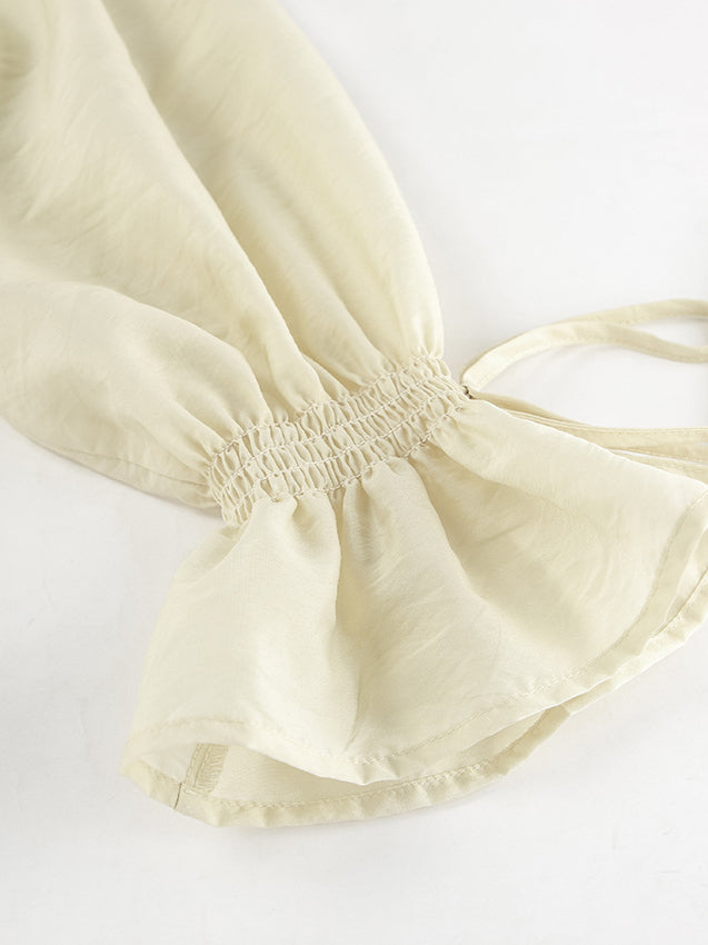 Ruffled Hem Tie Front Cardigan & Shorts Set Blouse image 12