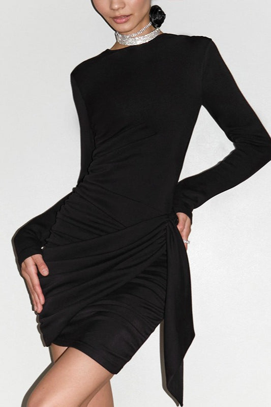 Draped Side Ruching High Waist Cocktail Dress image 5