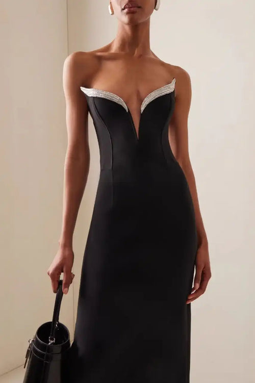 Black Crystal Bandage Formal Dress image 1