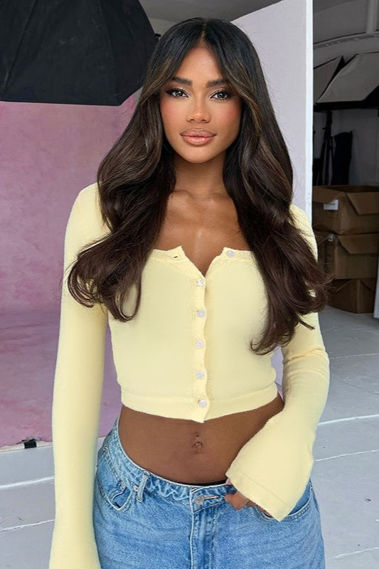 Fresh Knit Cropped Long Sleeve Blouse image 1