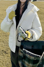 Cropped Plush Lined Oversized Puffer Jacket image 2