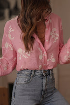 Long Sleeve Printed Lantern Sleeve Blouse image 4