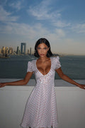 Polka Dot Bow-Detail Mini Dress image 1