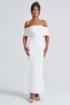Solid Off Shoulder Ruched Formal Dress image 9