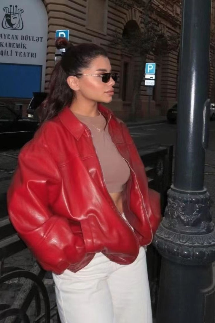 Solid Color Aviation Style Jacket image 5