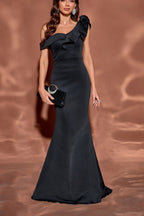 Flutter Sleeve Little Black Formal Dress image 4