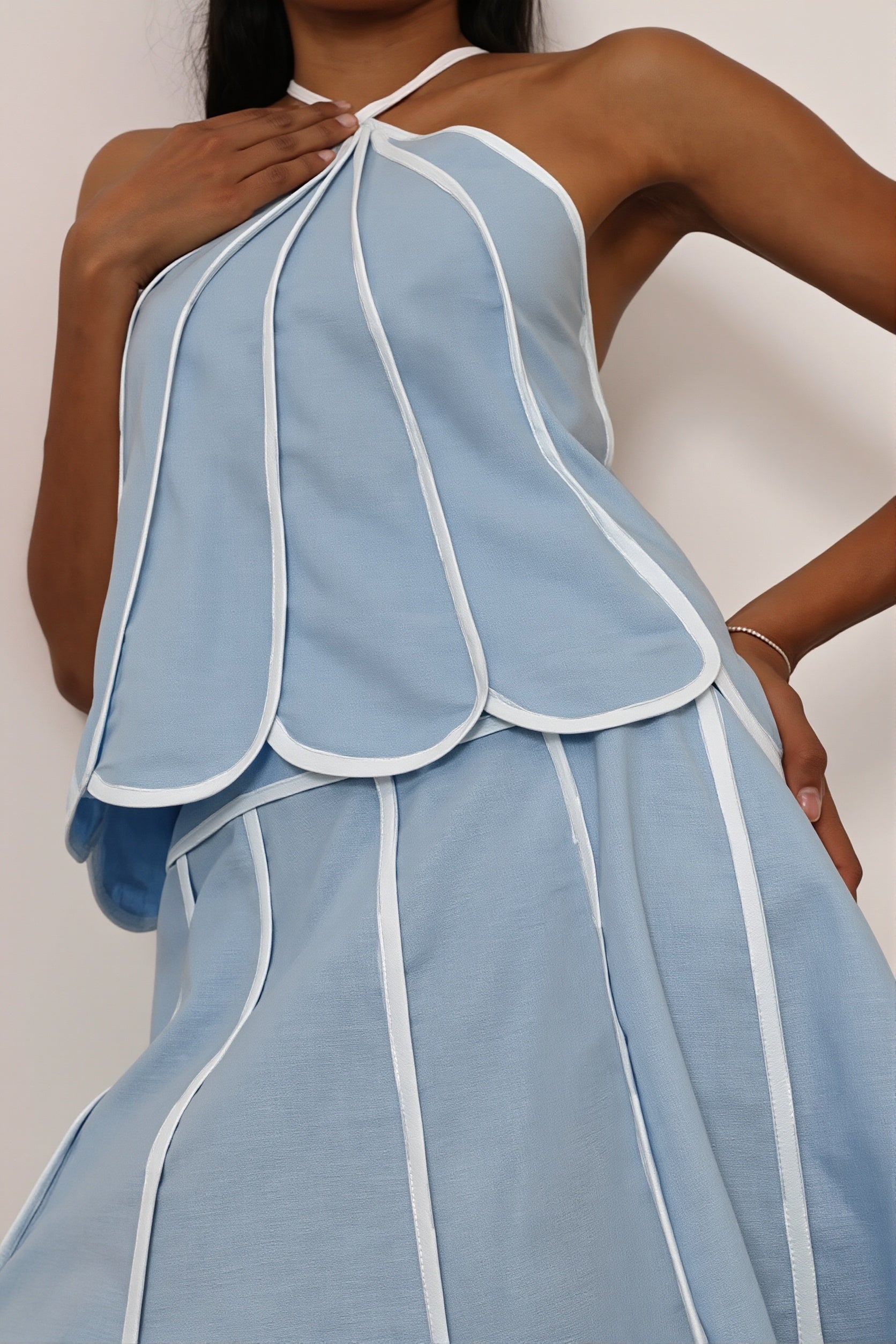 Sexy Halter Backless Sleeveless Top Bodycon Skirt Sets image 5