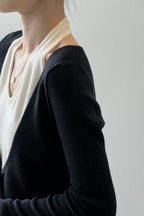 Patchwork Layered Halter Long Sleeve Tee image 18