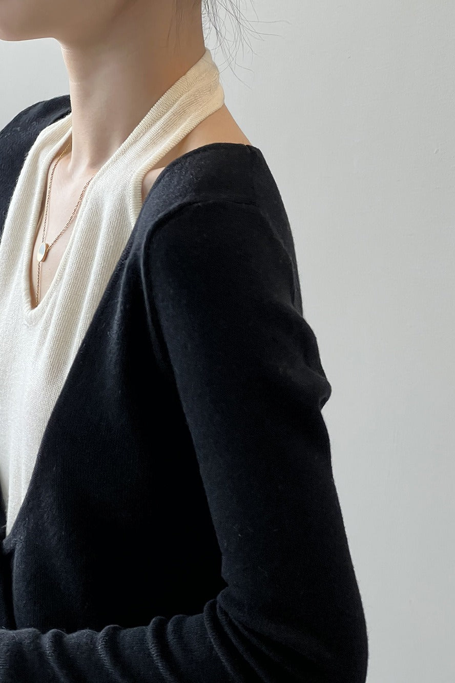 Patchwork Layered Halter Long Sleeve Tee image 18