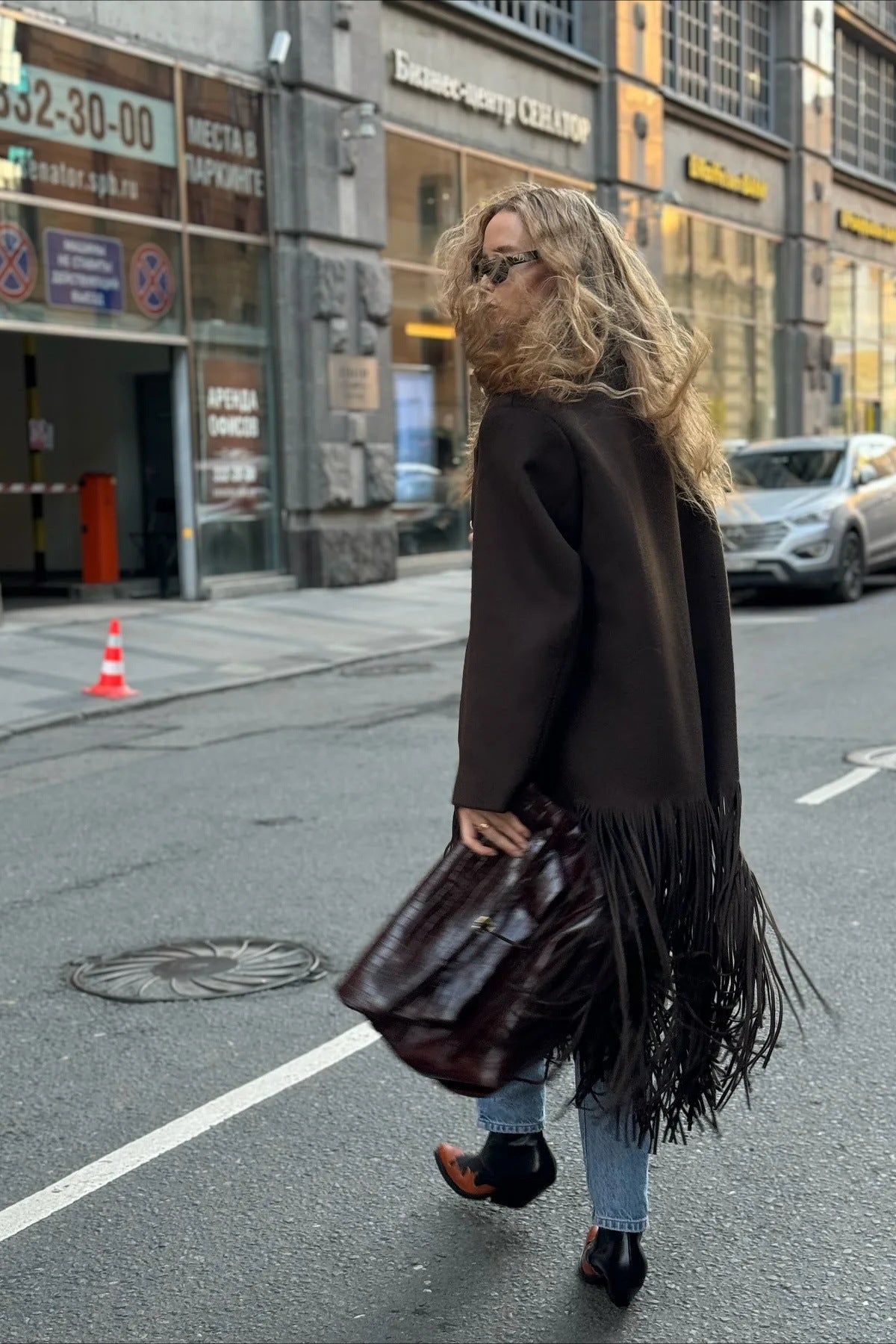 Street Style Fringe Wool Coat image 4