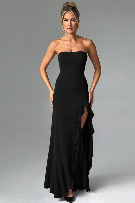 Ruffled Bustier Side Slit Formal Dress image 7