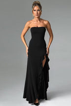 Ruffled Bustier Side Slit Formal Dress image 7
