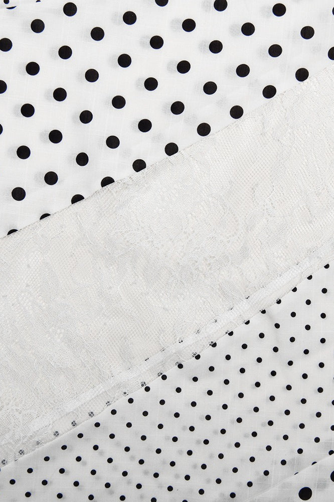 Sheer Polka Dot Asymmetrical Skirt image 3