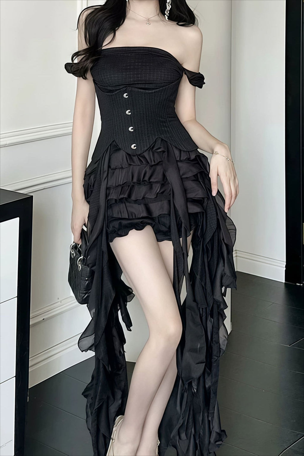 Flowy Halter Tassel Irregular Hem Mini Dress image 15