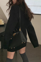 Short Fitted Knit Round Neck Slim Two Piece Set image 8
